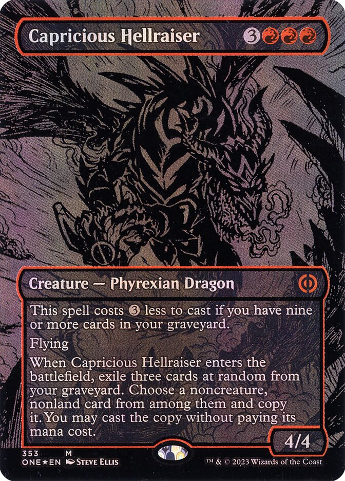 Capricious Hellraiser 353 (Phyrexia: All Will Be One)  - Oil Slick Foil | Good Games Morley