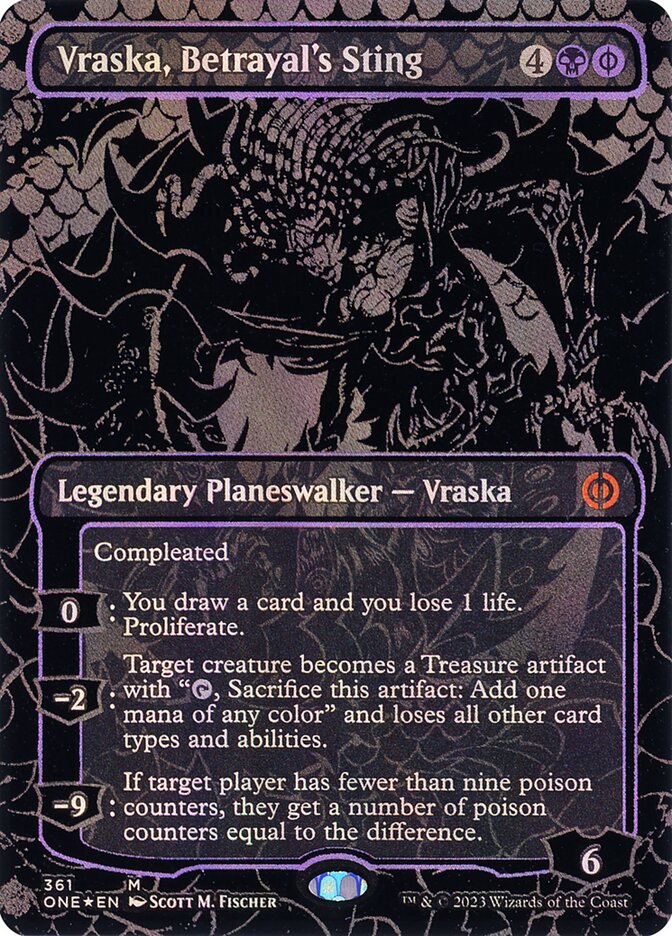 Vraska, Betrayal's Sting 361 (Phyrexia: All Will Be One)  - Oil Slick Foil | Good Games Morley