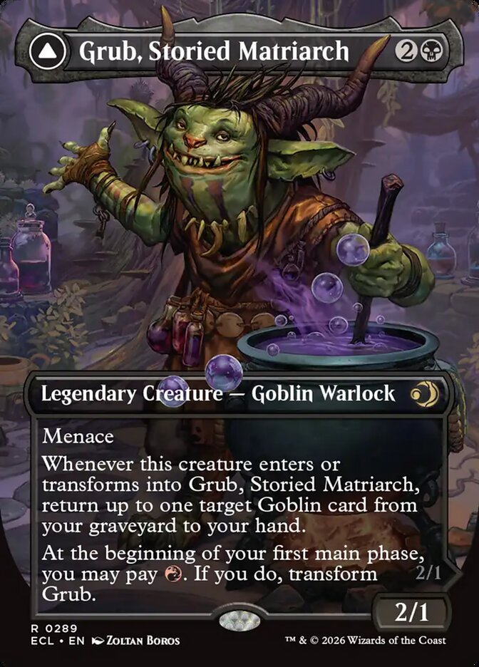 Grub Storied Matriarch Borderless 289 (Lorwyn Eclipsed)  - Borderless Foil | Good Games Morley