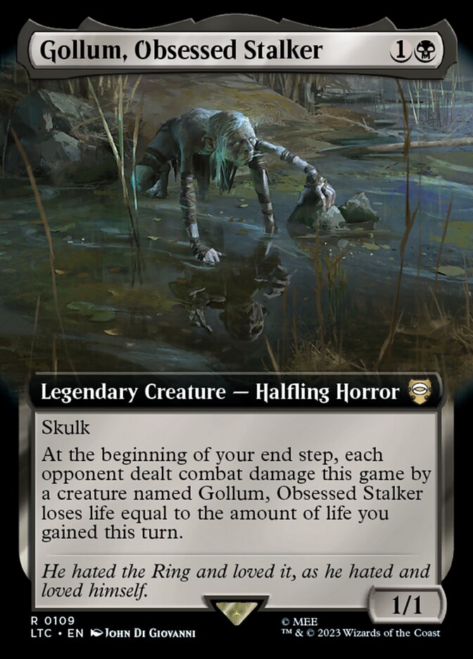 Gollum, Obsessed Stalker 109/347 (Commander: The Lord of the Rings: Tales of Middle-earth)  - Extended Art | Good Games Morley