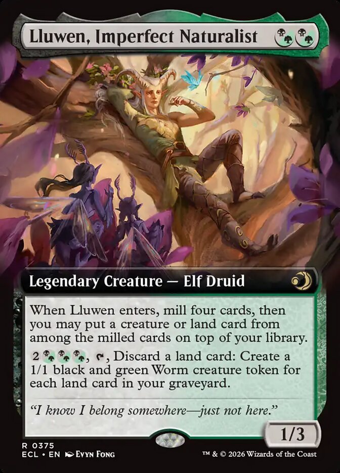 Lluwen, Imperfect Naturalist  375 (Lorwyn Eclipsed)  - Extended Art Foil | Good Games Morley