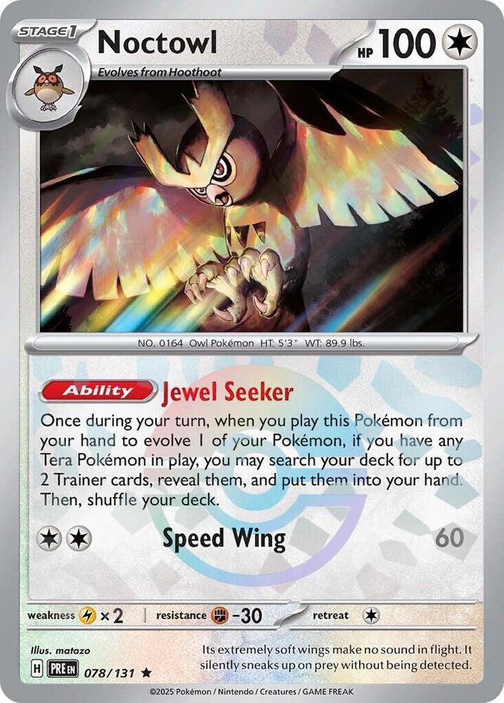 Noctowl 078/131 (SV: Prismatic Evolutions)  - Poke Ball Holofoil | Good Games Morley