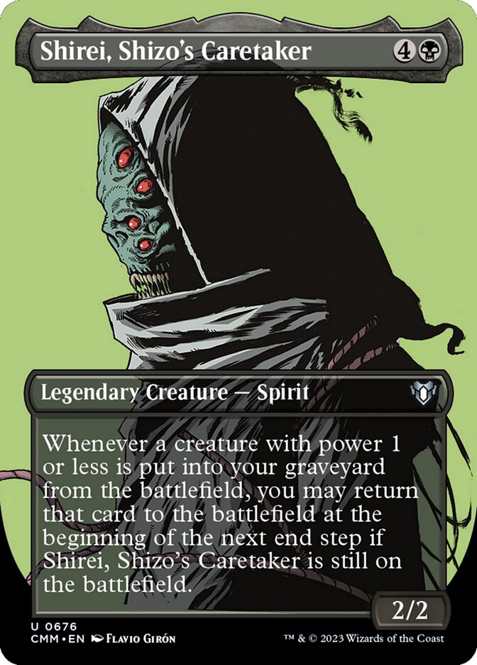Shirei, Shizo's Caretaker 676/451 (Commander Masters)  - Borderless Foil | Good Games Morley