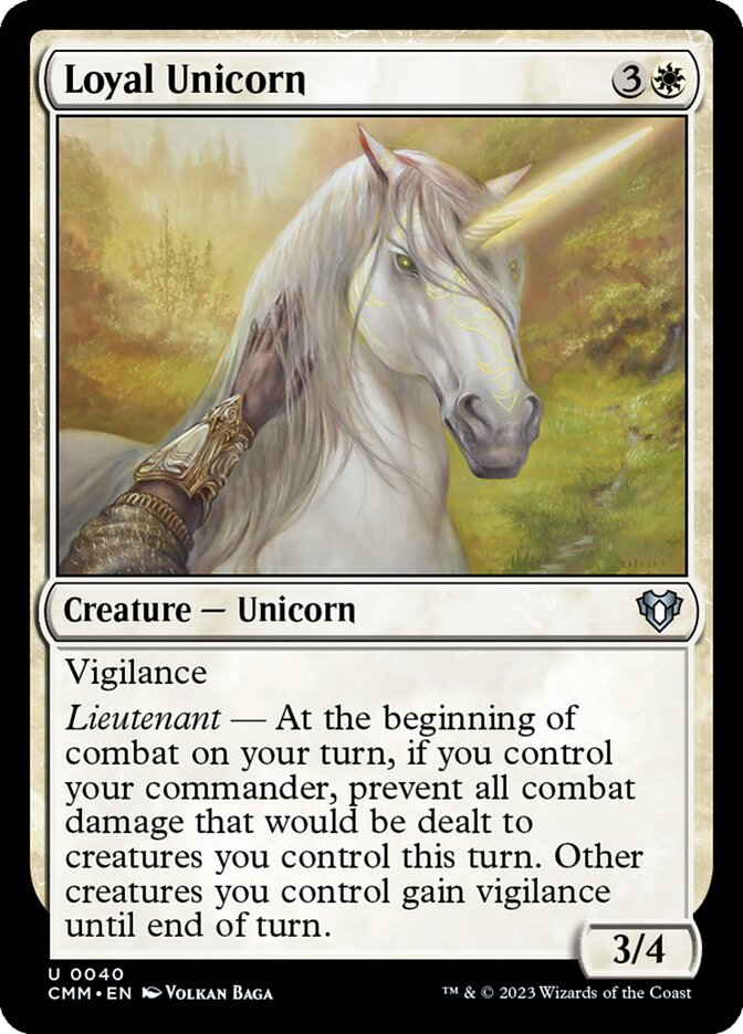 Loyal Unicorn 40/451 (Commander Masters)  - Foil | Good Games Morley