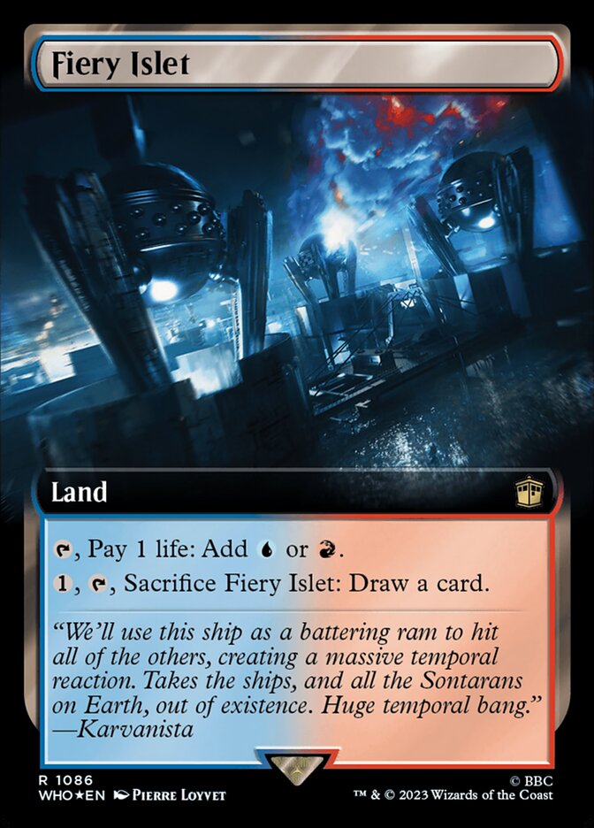 Fiery Islet 1086/331 (Universes Beyond: Doctor Who)  - Extended Art Surge Foil | Good Games Morley