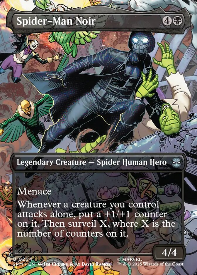 Spider-Man Noir 204/198 (Marvel's Spider-Man)  - Borderless Foil | Good Games Morley