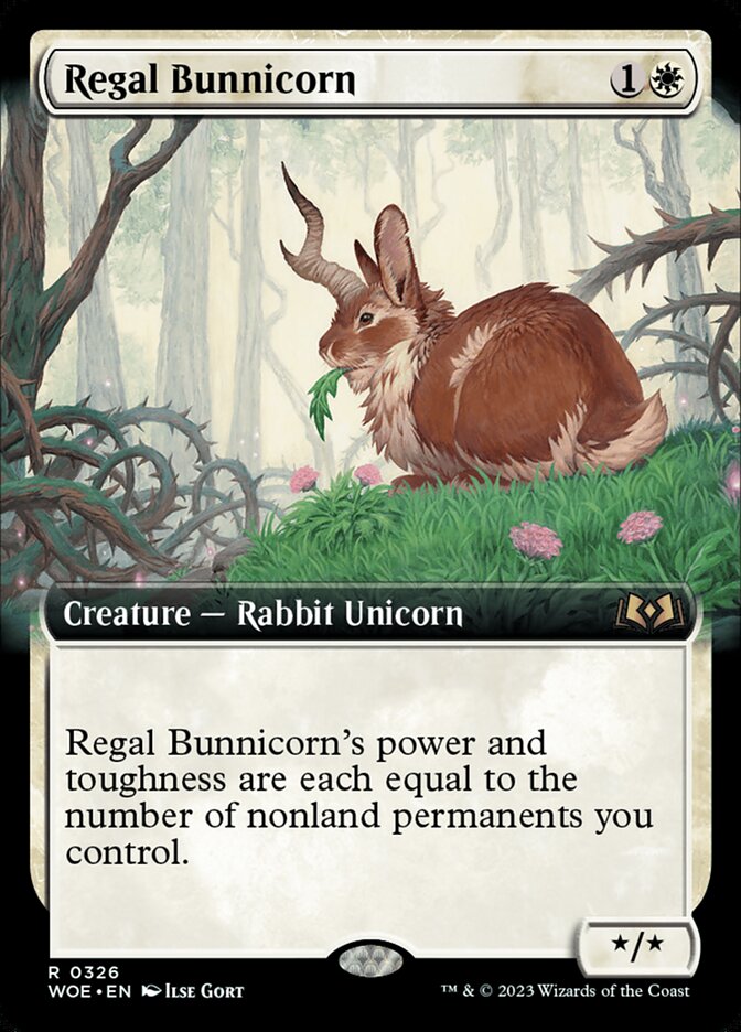 Regal Bunnicorn 326 (Wilds of Eldraine)  - Extended Art Foil | Good Games Morley