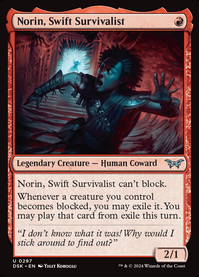 Norin, Swift Survivalist (Lurking Evil) 297 (Duskmourn: House of Horror)  - Foil | Good Games Morley