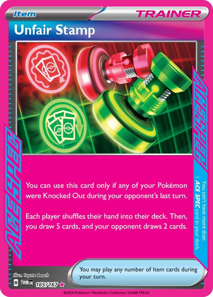 Unfair Stamp 165/167 (SV06: Twilight Masquerade)  - Holofoil | Good Games Morley