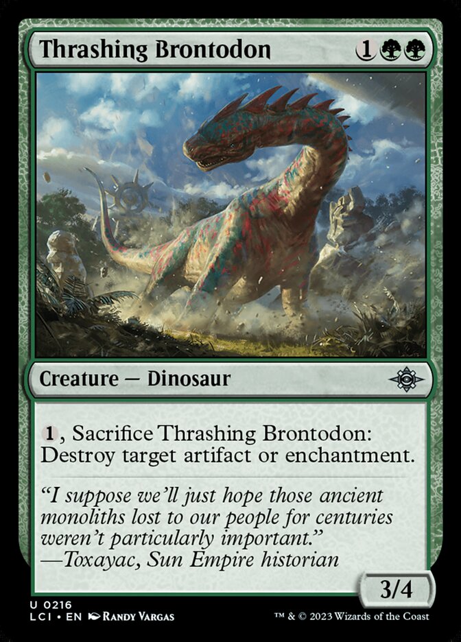 Thrashing Brontodon 216/291 (The Lost Caverns of Ixalan)  - Foil | Good Games Morley