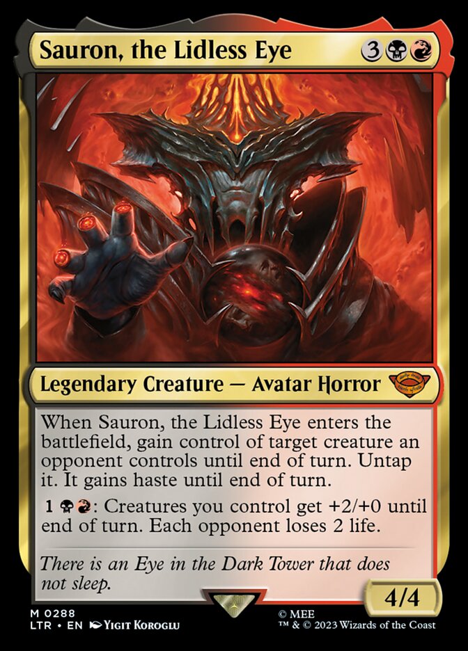 Sauron, the Lidless Eye 288 (Universes Beyond: The Lord of the Rings: Tales of Middle-earth)  - Foil | Good Games Morley
