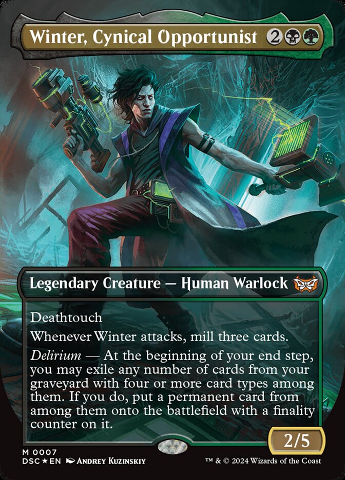Winter, Cynical Opportunist 7/40 (Commander: Duskmourn: House of Horror)  - Borderless Foil | Good Games Morley