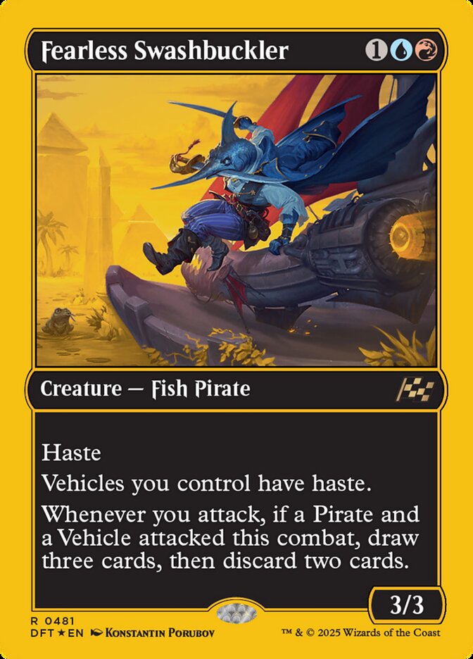 Fearless Swashbuckler 481/291 (Aetherdrift)  - First-Place Foil | Good Games Morley