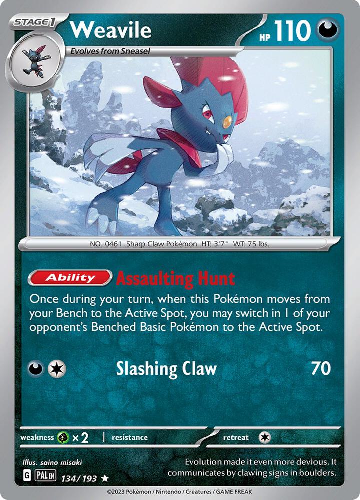 Weavile 134/193 (SV02: Paldea Evolved)  - Holofoil | Good Games Morley
