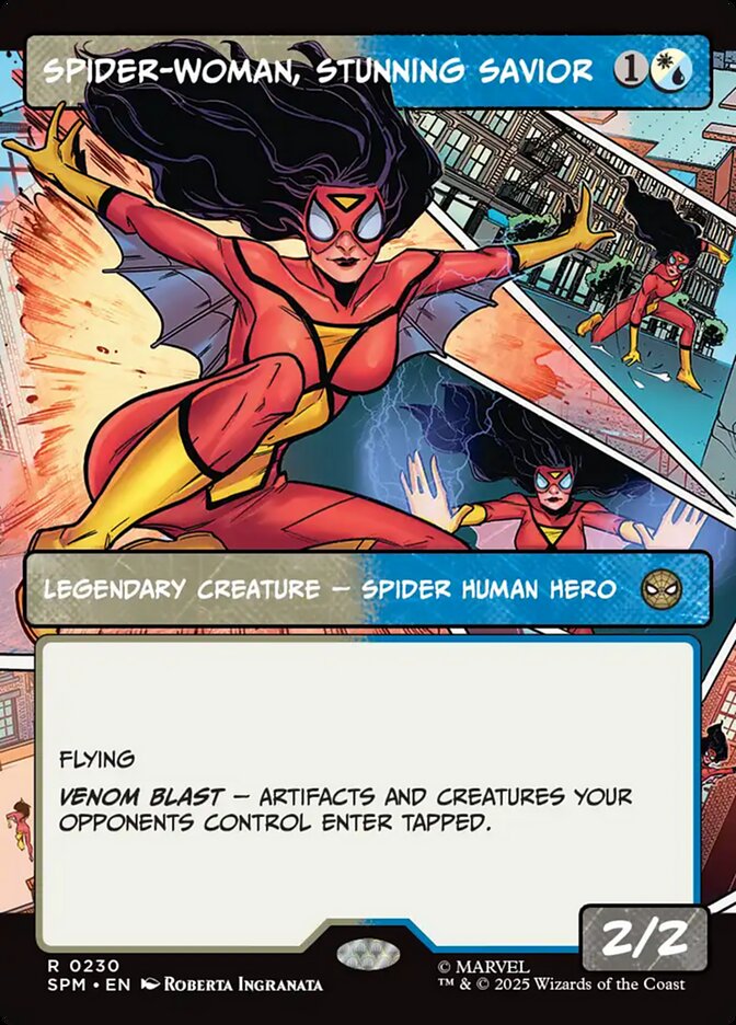 Spider-Woman, Stunning Savior 230/198 (Marvel's Spider-Man)  - Showcase Foil | Good Games Morley