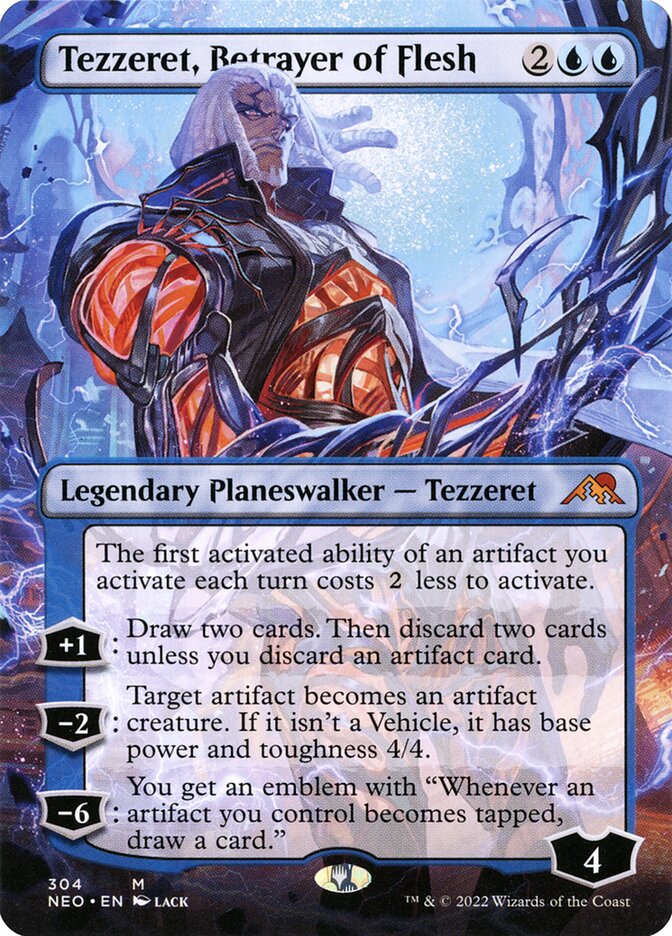 Tezzeret, Betrayer of Flesh 304 (Kamigawa: Neon Dynasty)  - Borderless | Good Games Morley