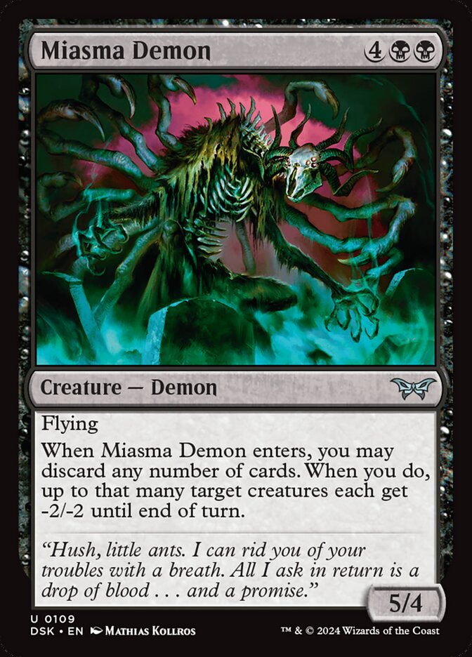 Miasma Demon 109 (Duskmourn: House of Horror)  - Foil | Good Games Morley