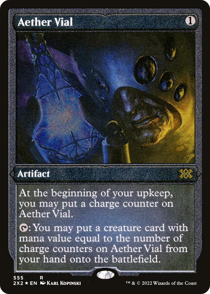 Aether Vial 555 (Double Masters 2022)  - Etched Foil | Good Games Morley