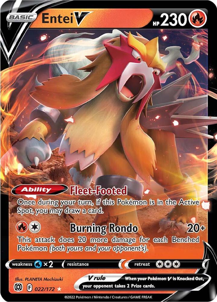 Entei V 022/172 (SWSH09: Brilliant Stars)  - Holofoil | Good Games Morley