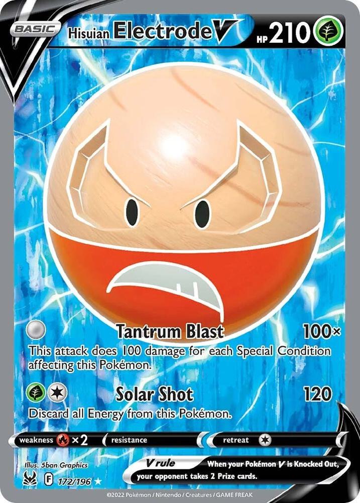 Hisuian Electrode V 172/196 (SWSH11: Lost Origin)  - Holofoil | Good Games Morley