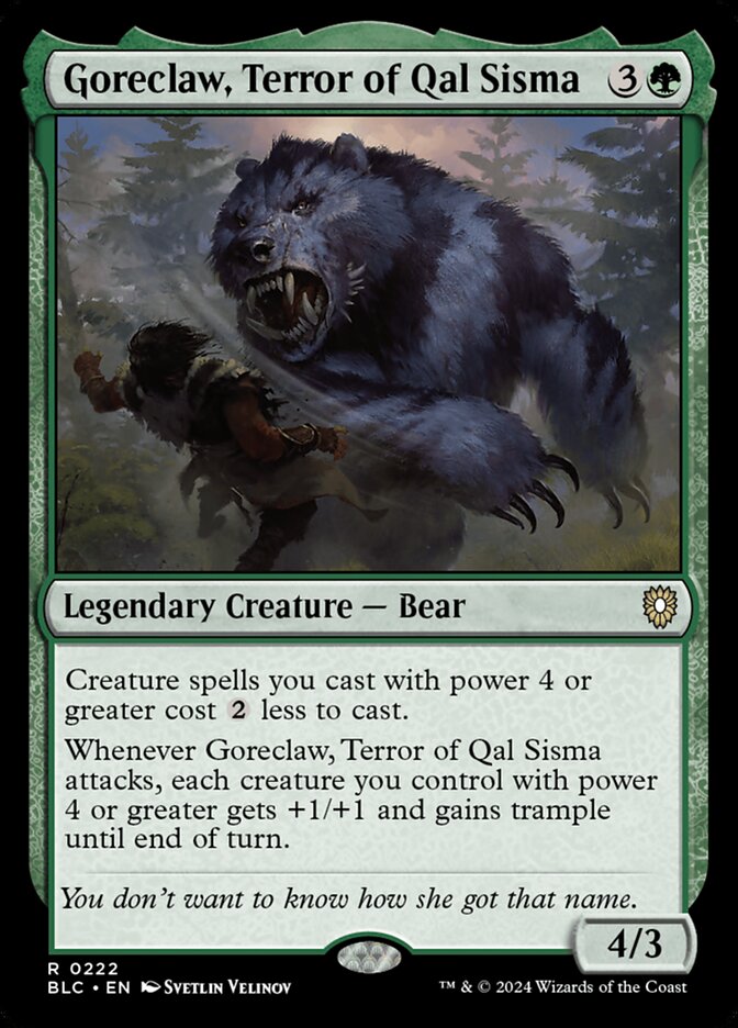 Goreclaw Terror of Qal Sisma 222 (Commander: Bloomburrow)  | Good Games Morley
