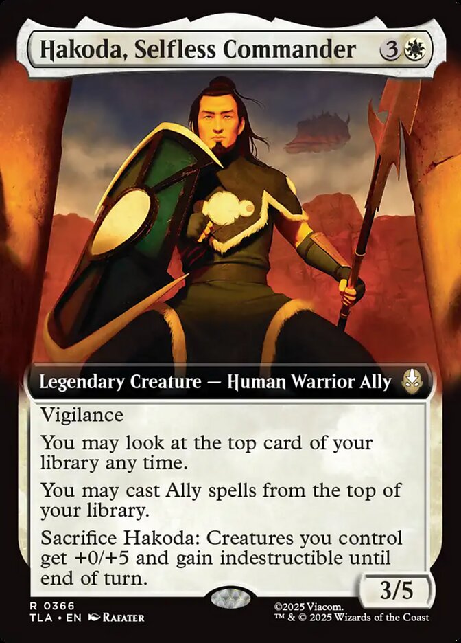 Hakoda, Selfless Commander  366 (Avatar: The Last Airbender)  - Extended Art Foil | Good Games Morley