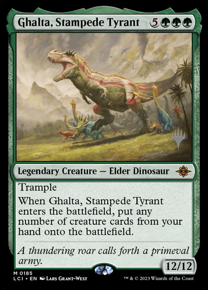 Ghalta, Stampede Tyrant 185p/138 (Promo Pack: The Lost Caverns of Ixalan)  - Foil | Good Games Morley