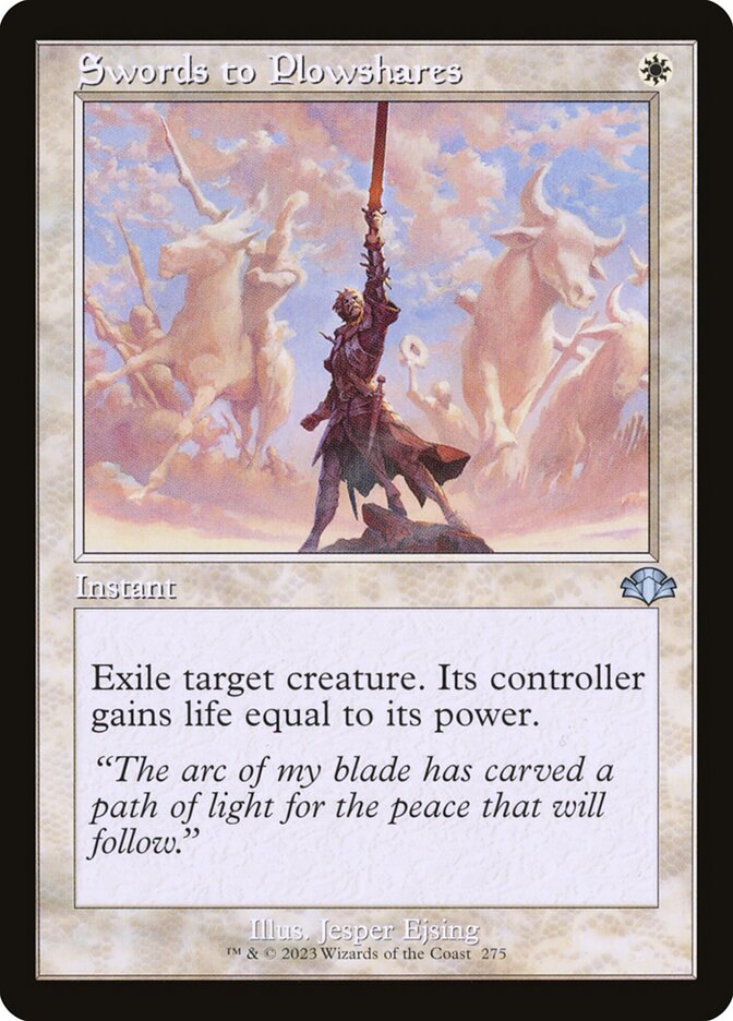 Swords to Plowshares Retro Frame 275 (Dominaria Remastered)  - Retro Foil | Good Games Morley