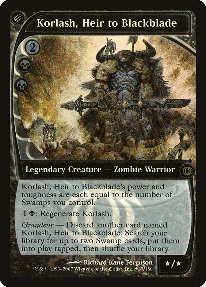 Korlash, Heir to Blackblade 87 (Prerelease Cards)  - Foil | Good Games Morley