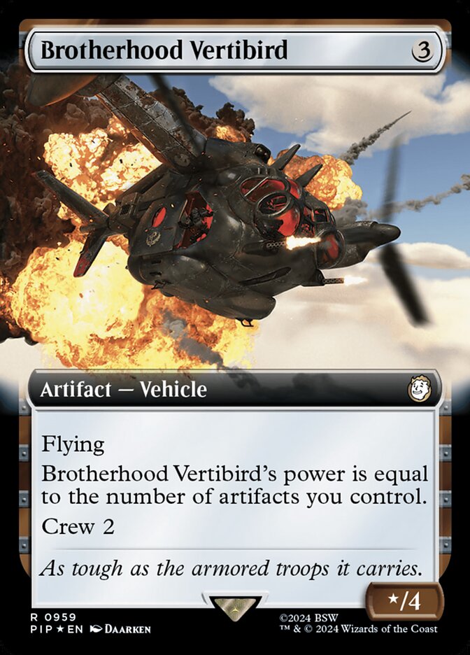 Brotherhood Vertibird 959/326 (Universes Beyond: Fallout)  - Extended Art Surge Foil | Good Games Morley