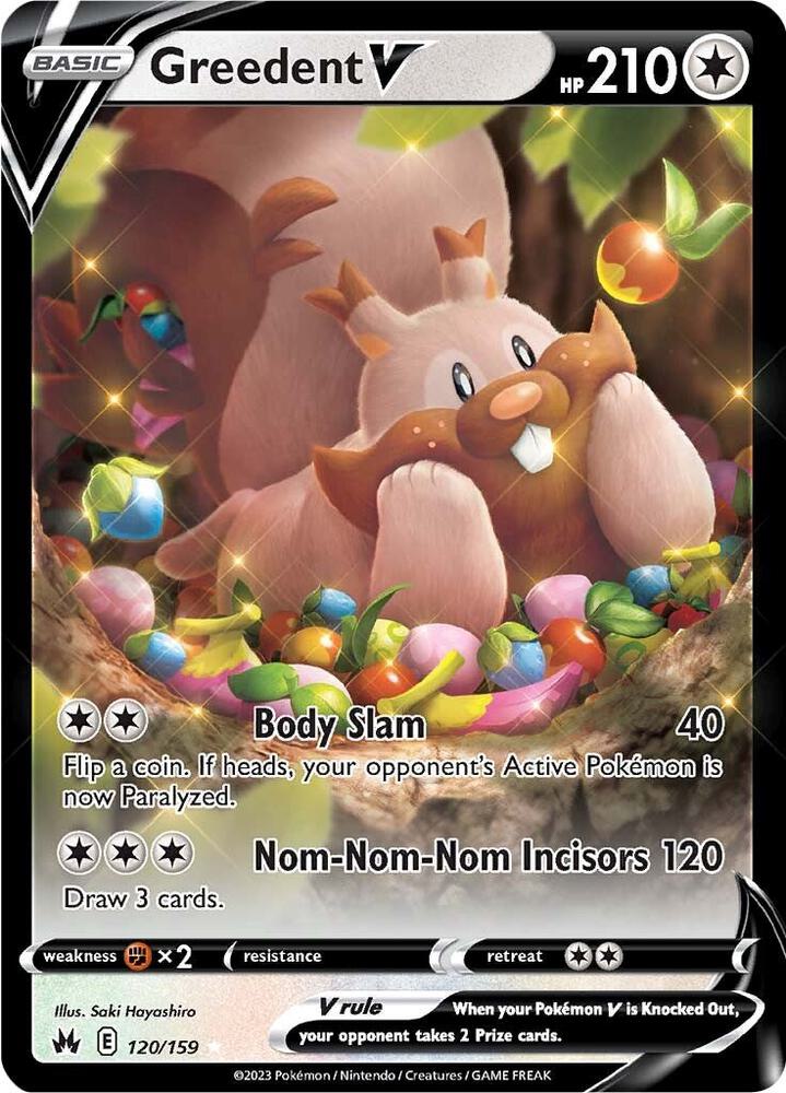 Greedent V 120/159 (Crown Zenith)  - Holofoil | Good Games Morley