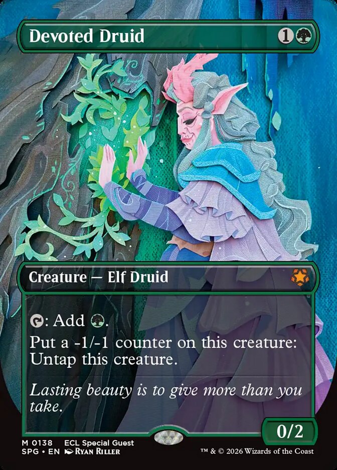 Devoted Druid 138/0 (Special Guests)  - Borderless Foil | Good Games Morley