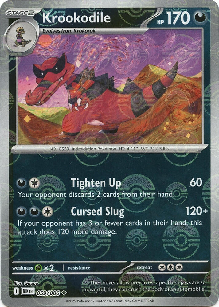 Krookodile 059/086 (SV: Black Bolt)  - Poke Ball Holofoil | Good Games Morley