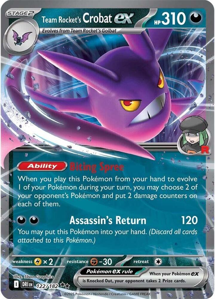 Team Rocket's Crobat ex 122/182 (SV10: Destined Rivals)  - Holofoil | Good Games Morley