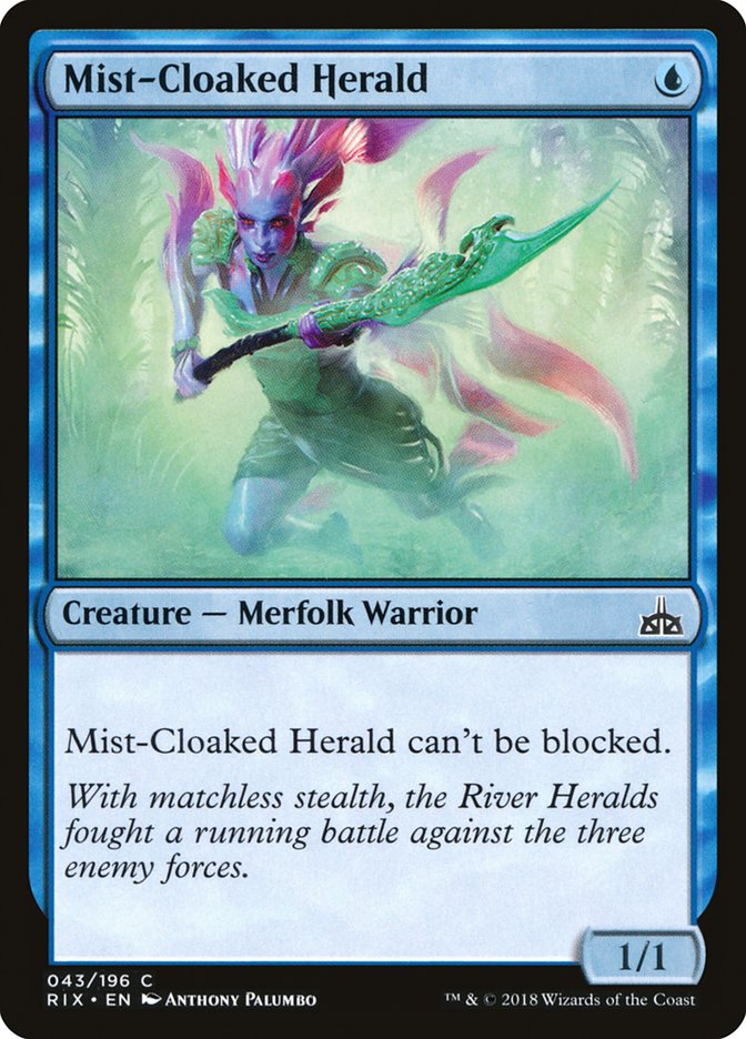 Mist-Cloaked Herald 43/169 (Rivals of Ixalan)  - Foil | Good Games Morley