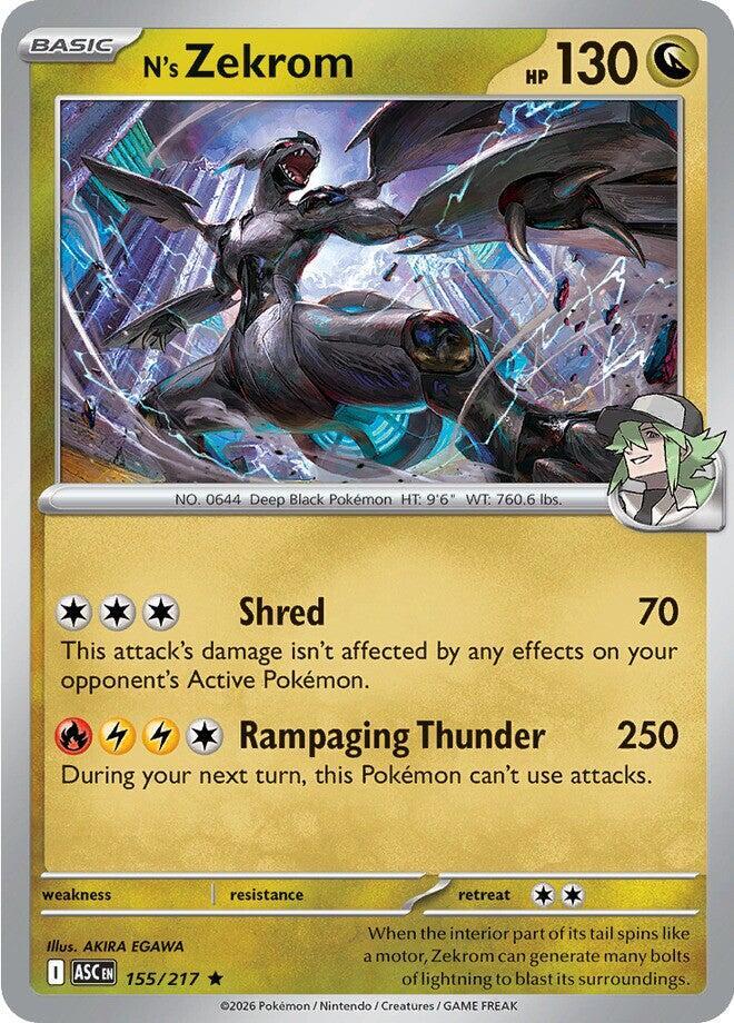 N's Zekrom 155/217 (ME: Ascended Heroes)  - Holofoil | Good Games Morley