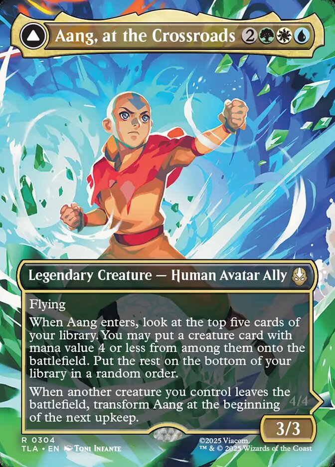 Aang, at the Crossroads // Aang, Destined Savior 304/286 (Avatar: The Last Airbender)  - Borderless Foil | Good Games Morley