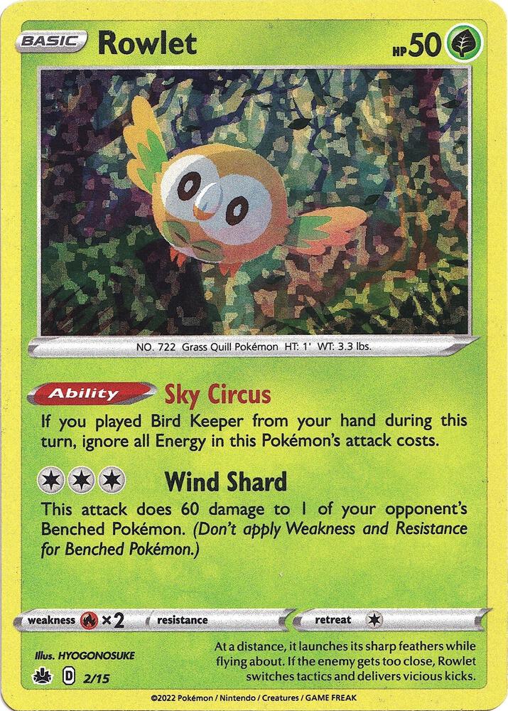 Rowlet 002/015 (McDonald's Promos 2022)  - Holofoil | Good Games Morley