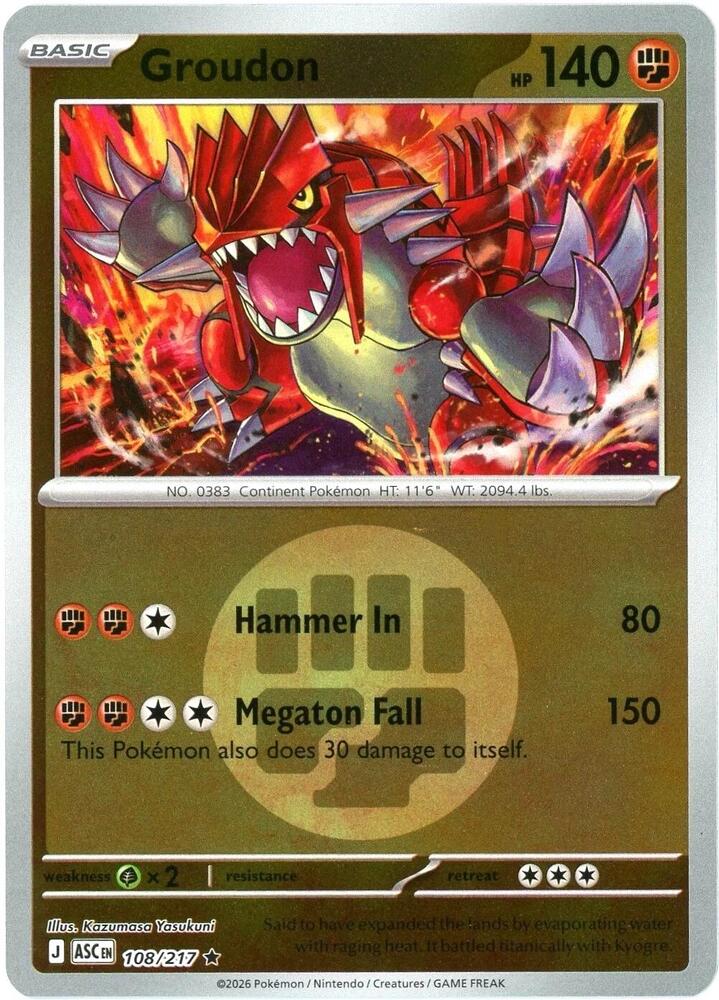 Groudon 108/217 (ME: Ascended Heroes)  - Energy Holofoil | Good Games Morley