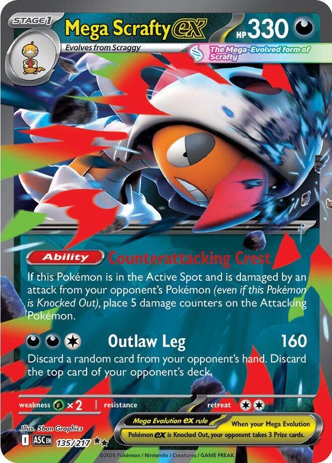 Mega Scrafty ex 135/217 (ME: Ascended Heroes)  - Holofoil | Good Games Morley