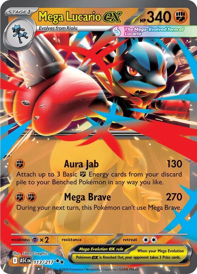Mega Lucario ex 113/217 (ME: Ascended Heroes)  - Holofoil | Good Games Morley