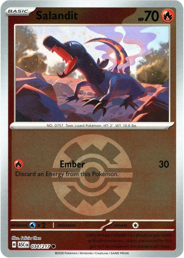 Salandit 034/217 (ME: Ascended Heroes)  - Quick Ball Holofoil | Good Games Morley