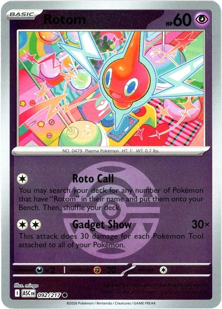 Rotom 092/217 (ME: Ascended Heroes)  - Dusk Ball Holofoil | Good Games Morley