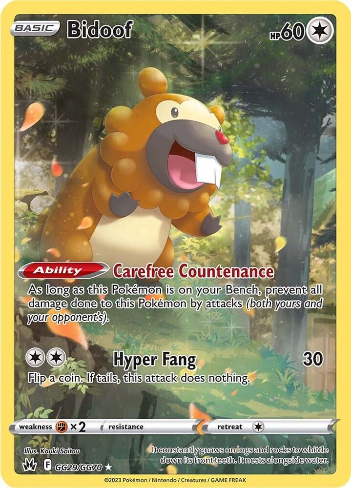 Bidoof GG29/GG70 (SWSH: Crown Zenith: Galarian Gallery)  - Holofoil | Good Games Morley