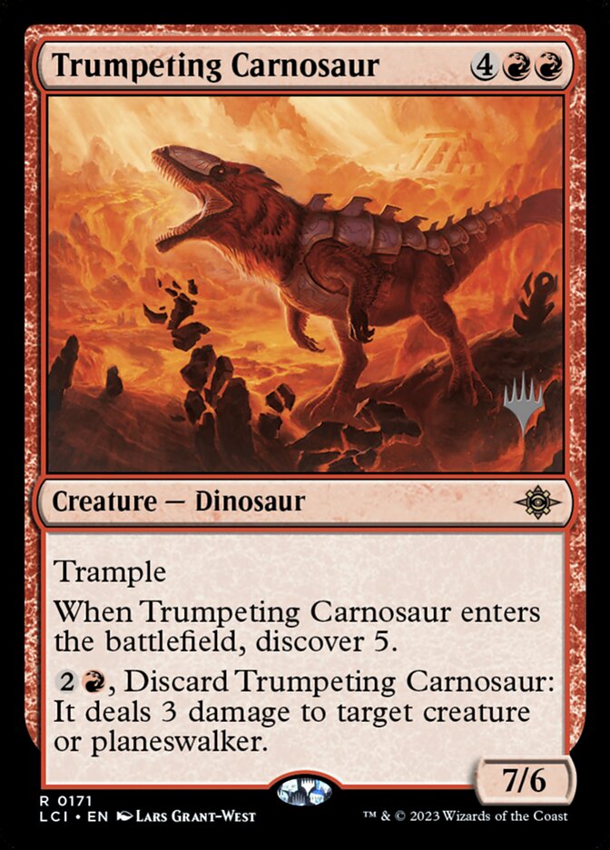 Trumpeting Carnosaur 171p/138 (Promo Pack: The Lost Caverns of Ixalan)  | Good Games Morley