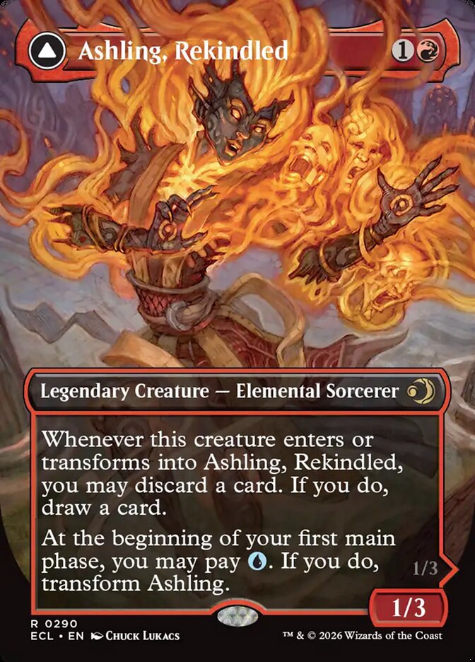 Ashling, Rekindled // Ashling, Rimebound  290/273 (Lorwyn Eclipsed)  - Borderless Foil | Good Games Morley