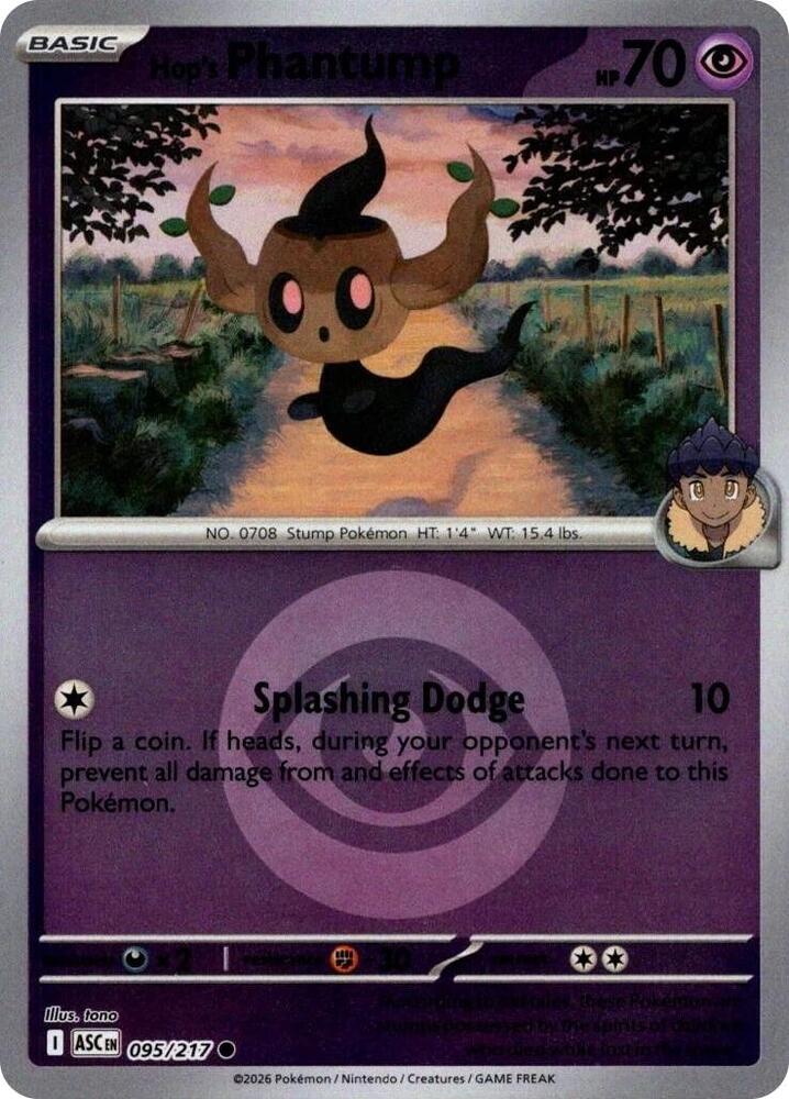 Hop's Phantump 095/217 (ME: Ascended Heroes)  - Energy Holofoil | Good Games Morley