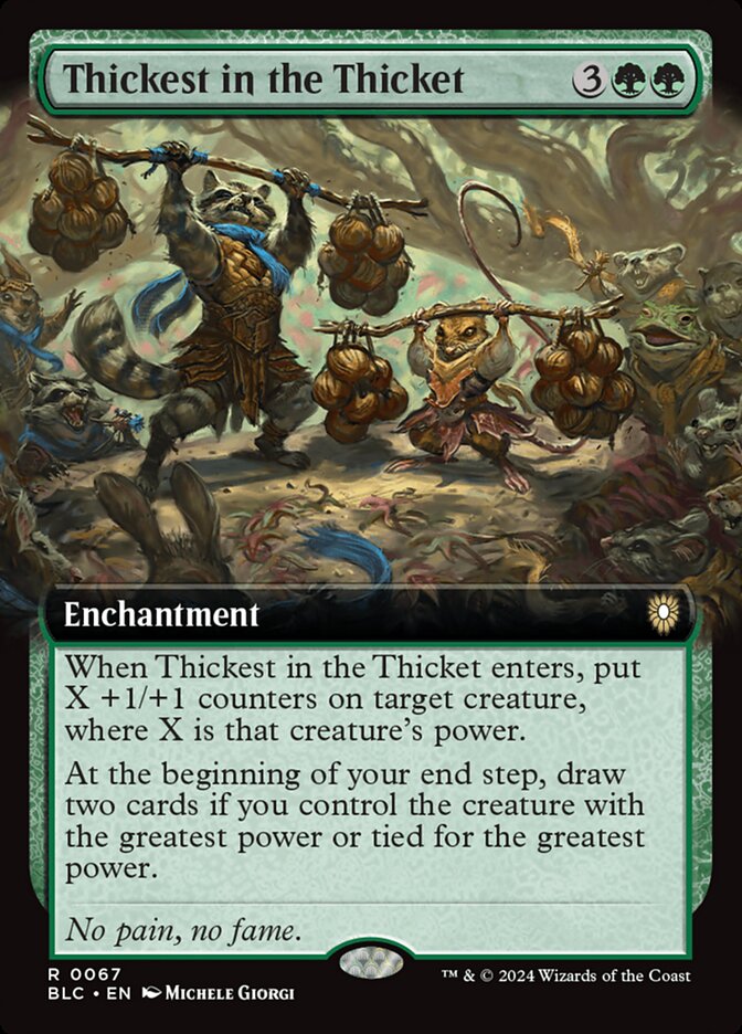 Thickest in the Thicket 67 (Commander: Bloomburrow)  - Extended Art | Good Games Morley