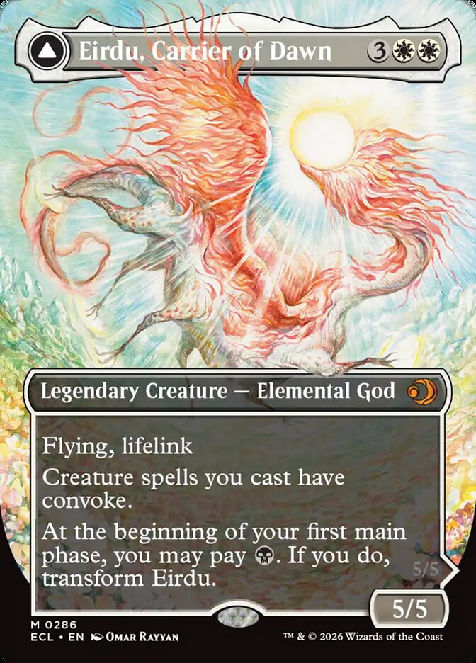 Eirdu, Carrier of Dawn // Isilu, Carrier of Twilight 286/273 (Lorwyn Eclipsed)  - Borderless | Good Games Morley
