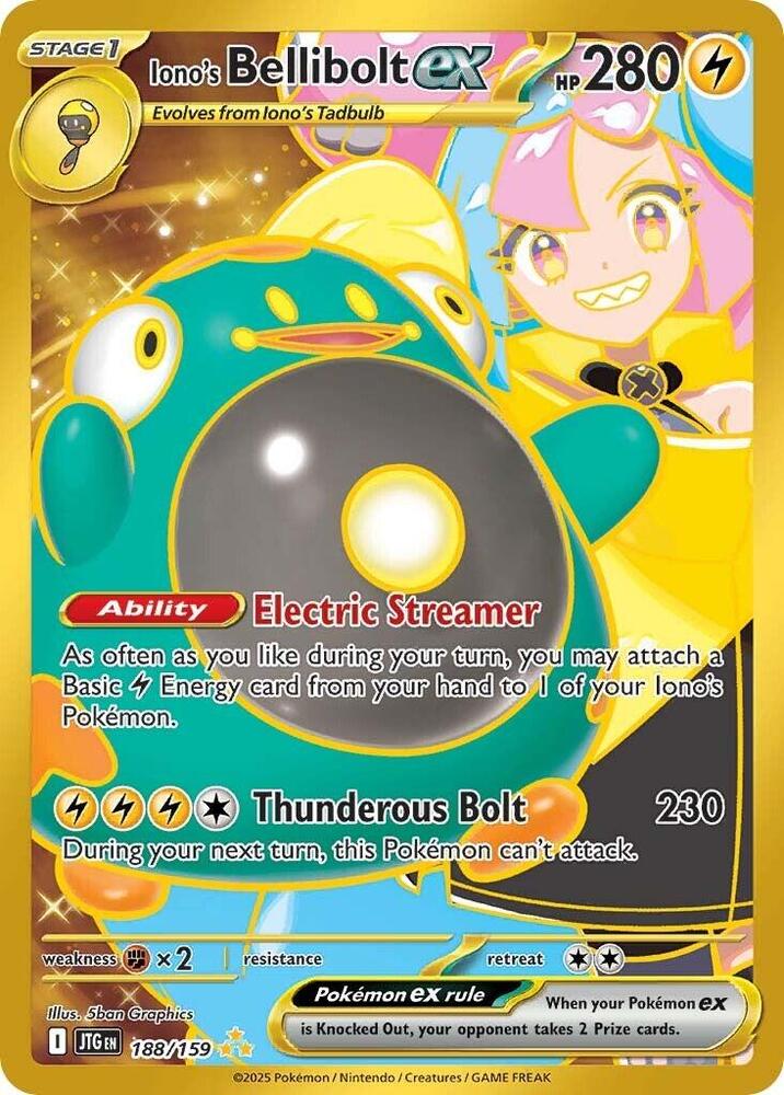 Iono's Bellibolt ex 188/159 (SV09: Journey Together)  - Holofoil | Good Games Morley